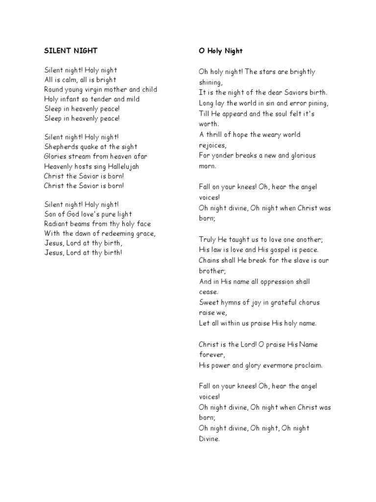 Silent Night O Holy Night  PDF
