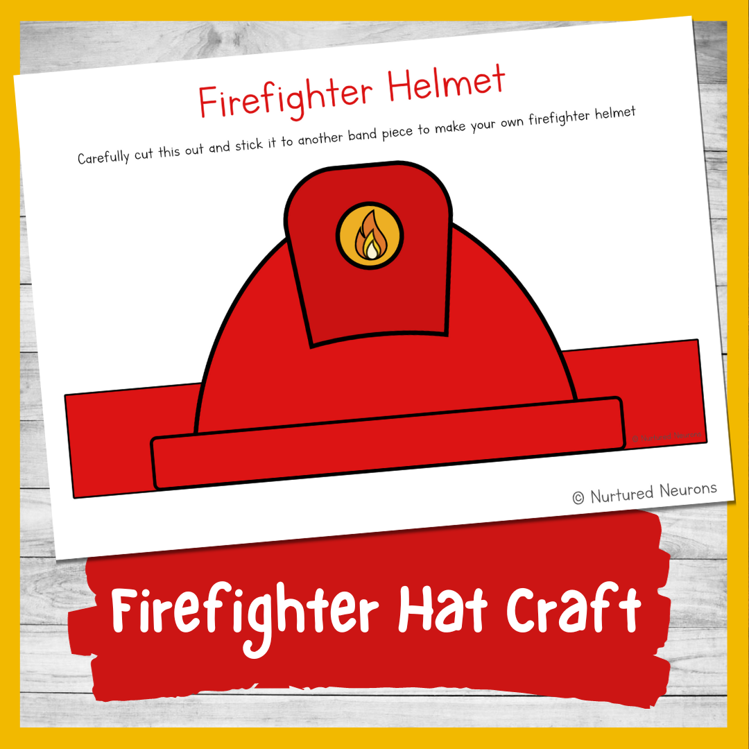 Simple Firefighter Hat Craft - Transport Dramatic Play Printable Simple Firefighter Hat Craft - Transport Dramatic Play Printable