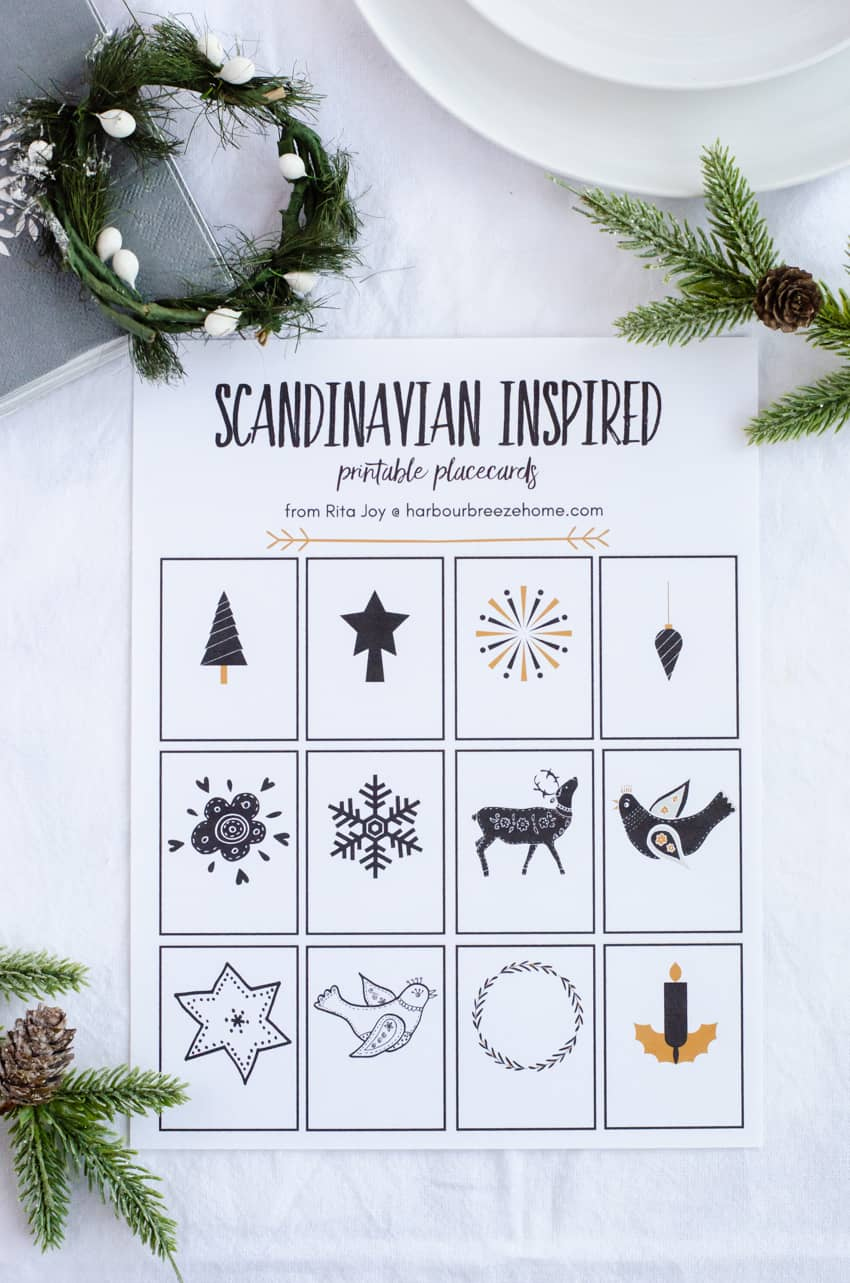 Simple Scandinavian Inspired Table Setting and Printable Place