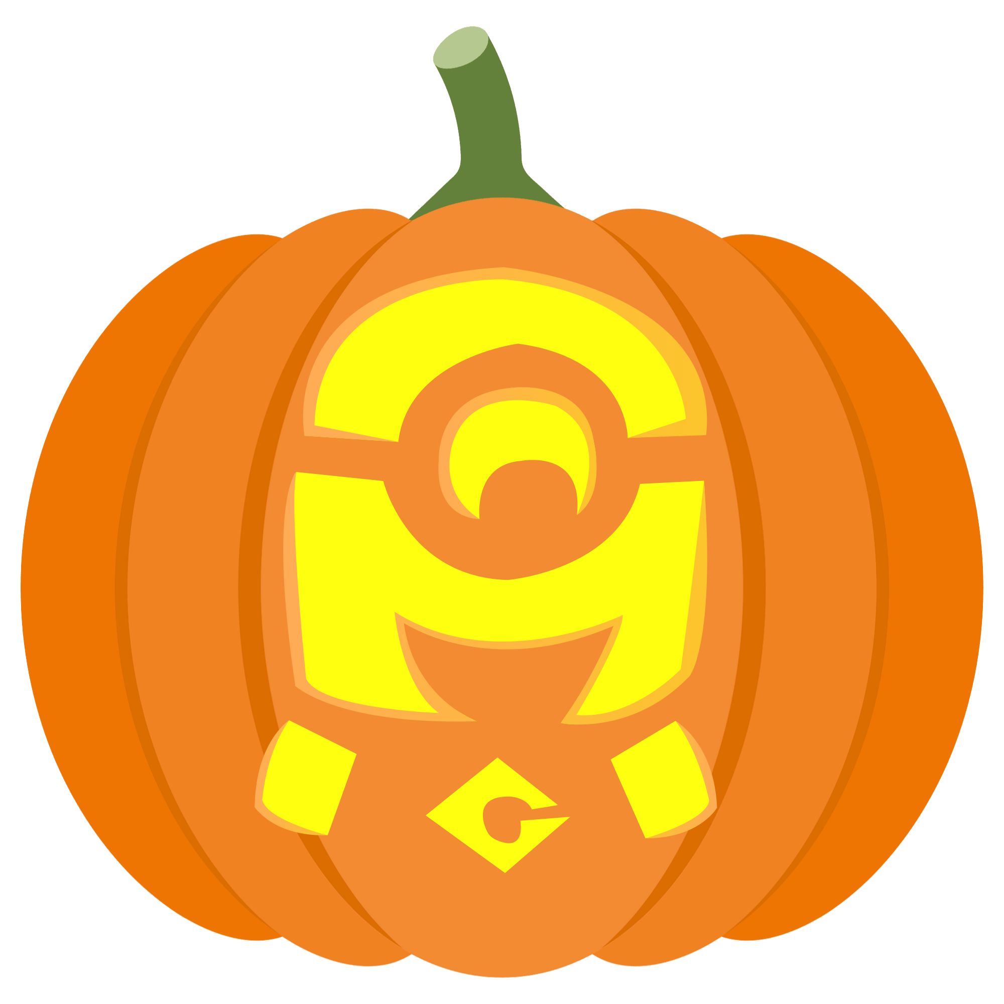 Smiling Minion Pumpkin Stencil  Free Printable Paper Сraft Templates