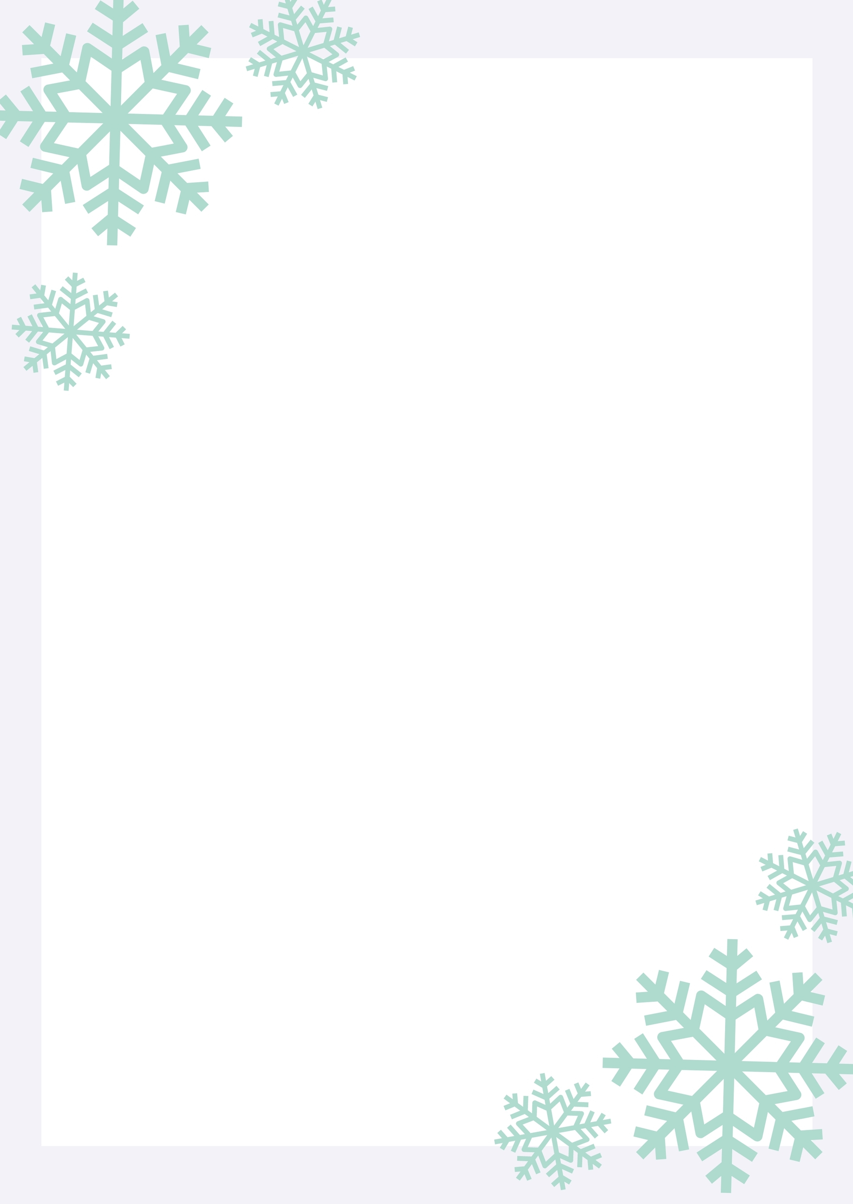 Snowflake Page Border Template in Illustrator, Word, Google Docs