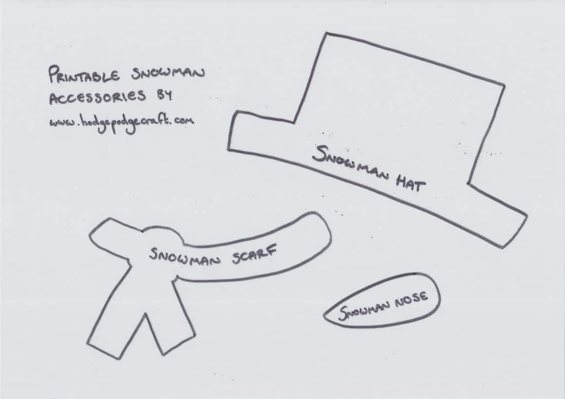 Snowman scarf, Snowman hat, Printable snowman Snowman scarf, Snowman hat, Printable snowman