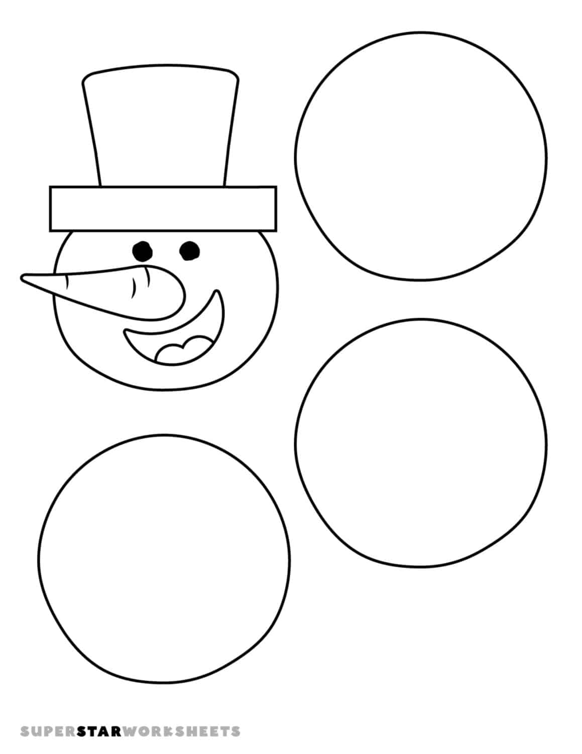 Snowman Templates (Free Printables) - Superstar Worksheets Snowman Templates (Free Printables) - Superstar Worksheets