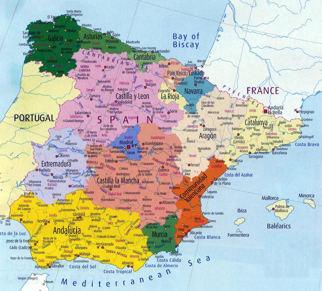 Spain Maps  Printable Maps of Spain for Download