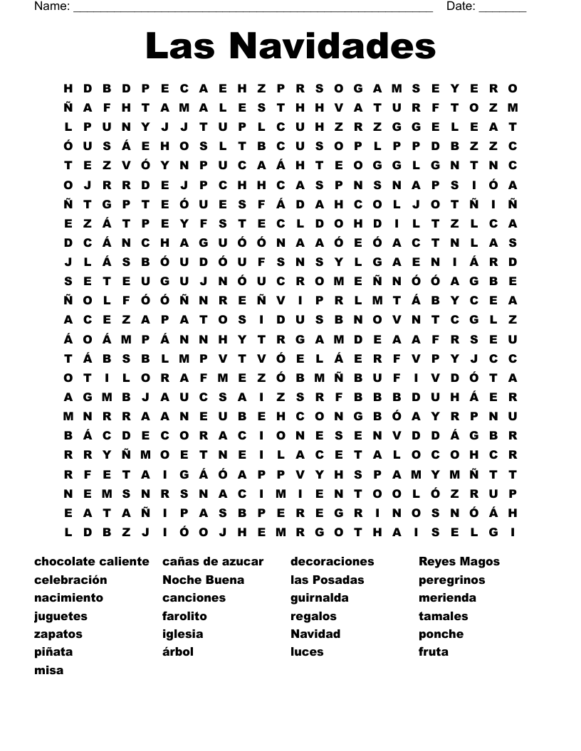 Spanish Word Search - WordMint