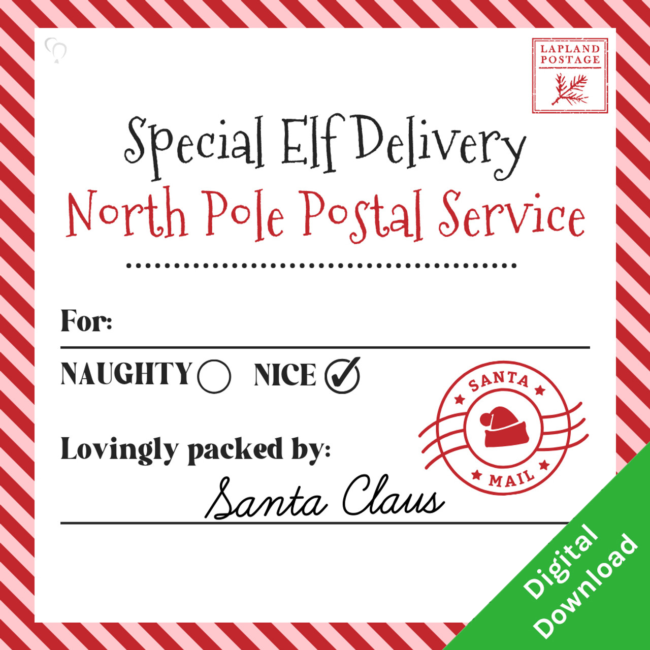 Special Elf Delivery Printable Designs - DIGITAL DOWNLOAD