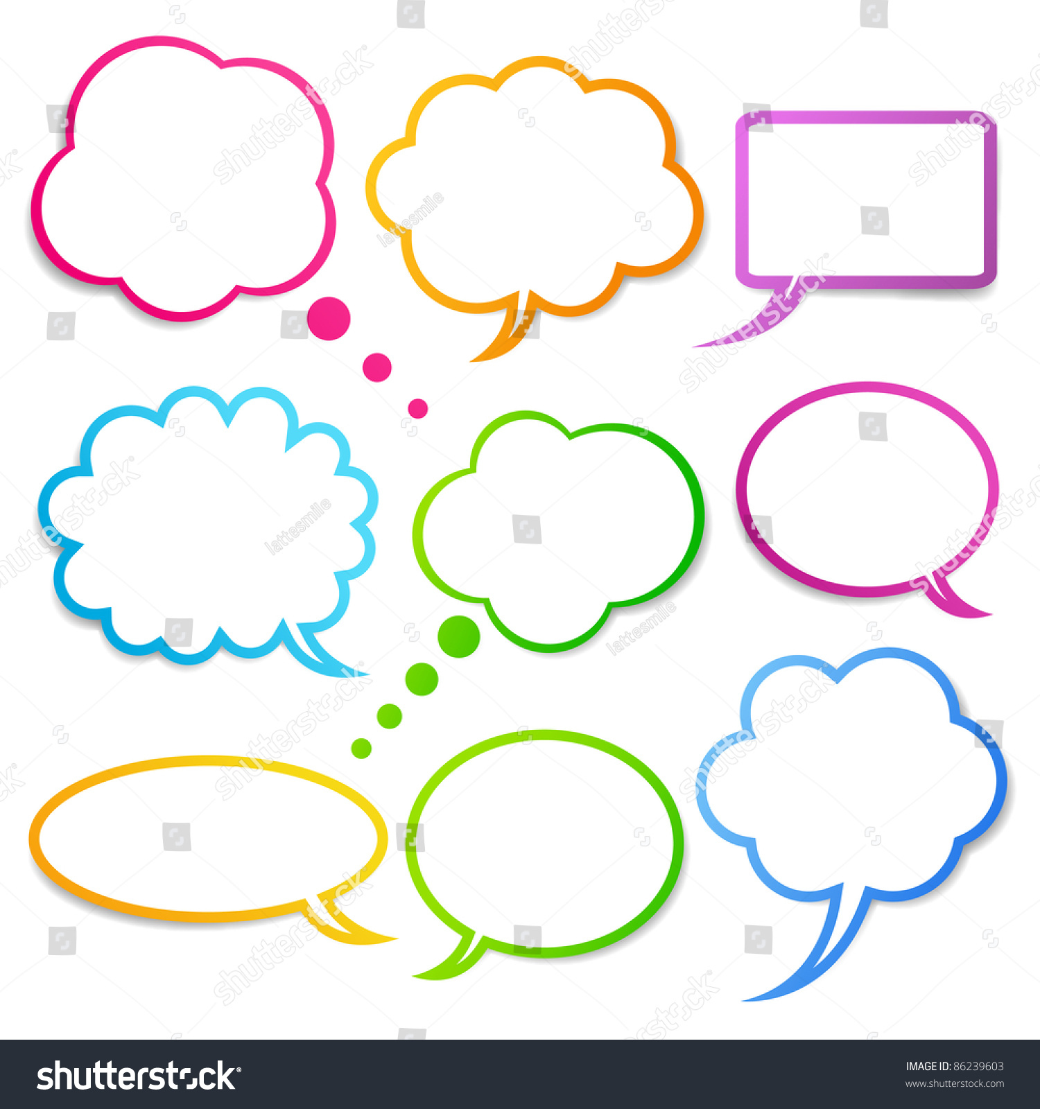 Speech Bubbles Vector Set Eps Stock Vector (Royalty Free
