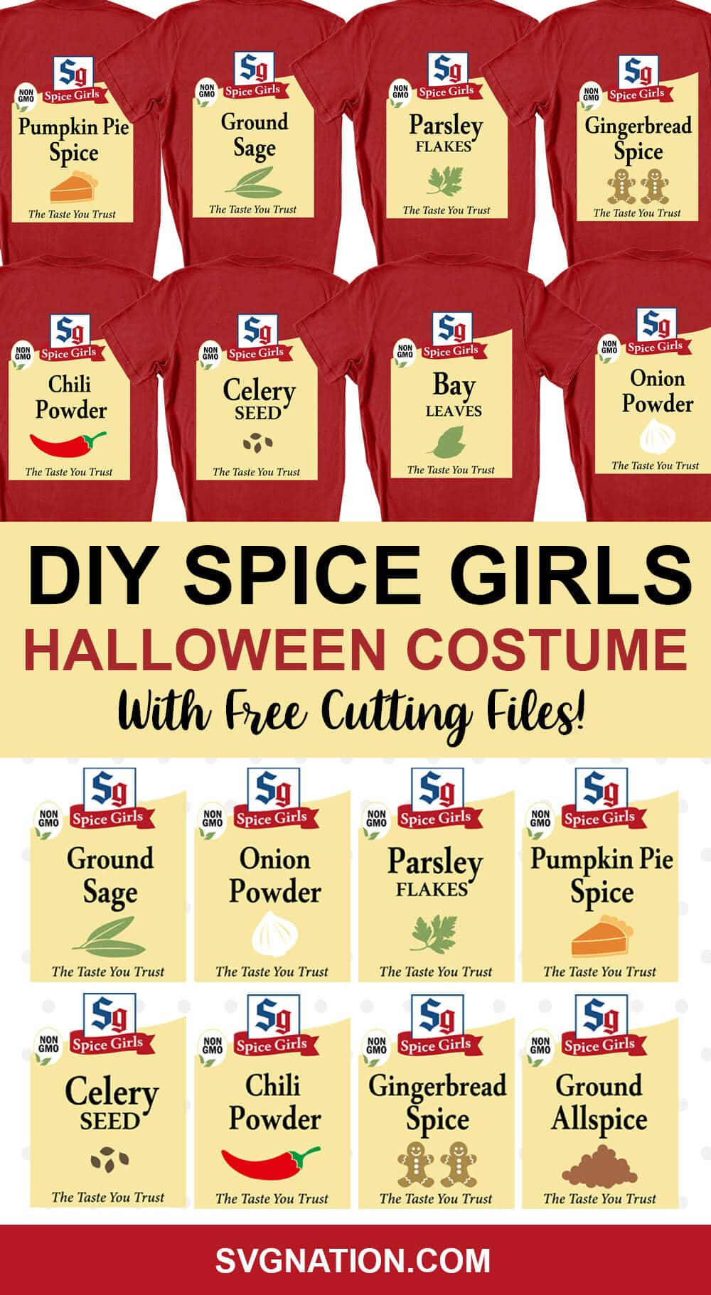 Spice Girls Group Halloween Costume Free SVG