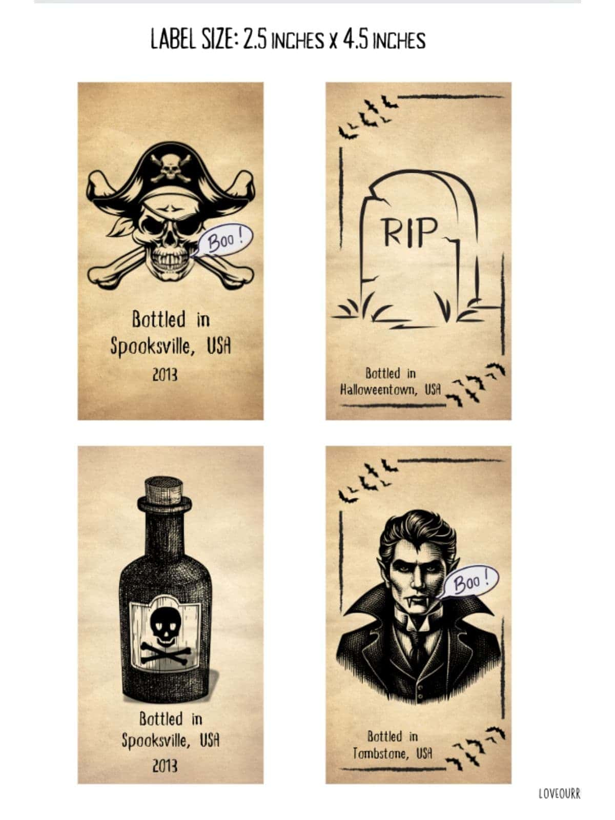 Spooky Halloween Potions Bottle Free Printable Labels ⋆ Love Our