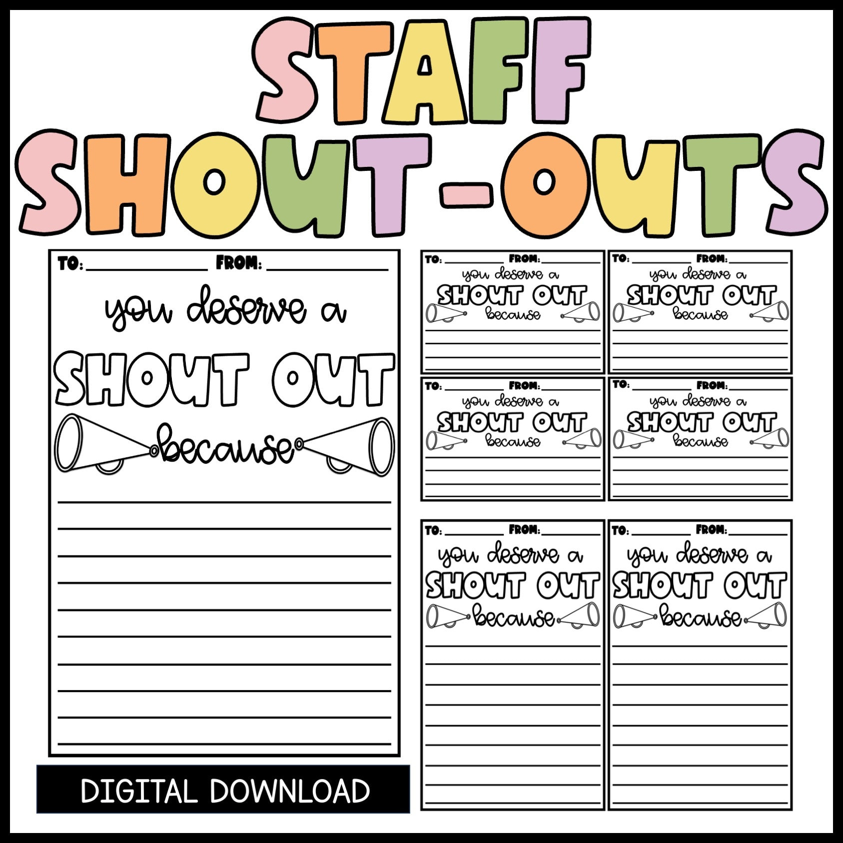 Staff Shout Out Digital Printables Staff Classroom Student, Caught