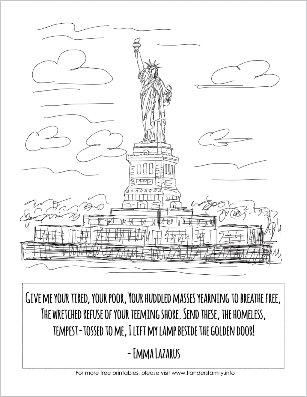 Statue of Liberty Coloring Page - Flanders Family Home Life
