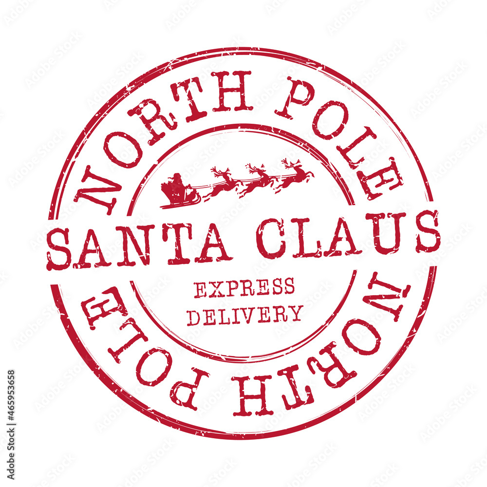 Stock-Vektorgrafik „Santa Claus North Pole Stamp