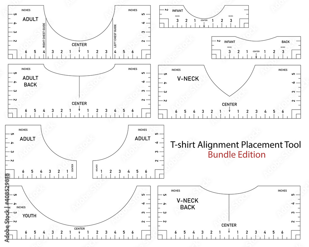 Stock-Vektorgrafik „T shirt Ruler Vector Mega Bundle