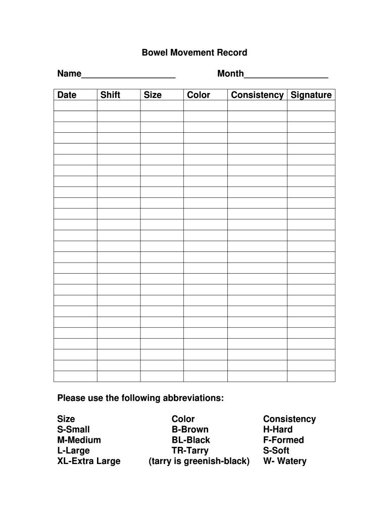 Stool monitoring chart: Fill out & sign online  DocHub