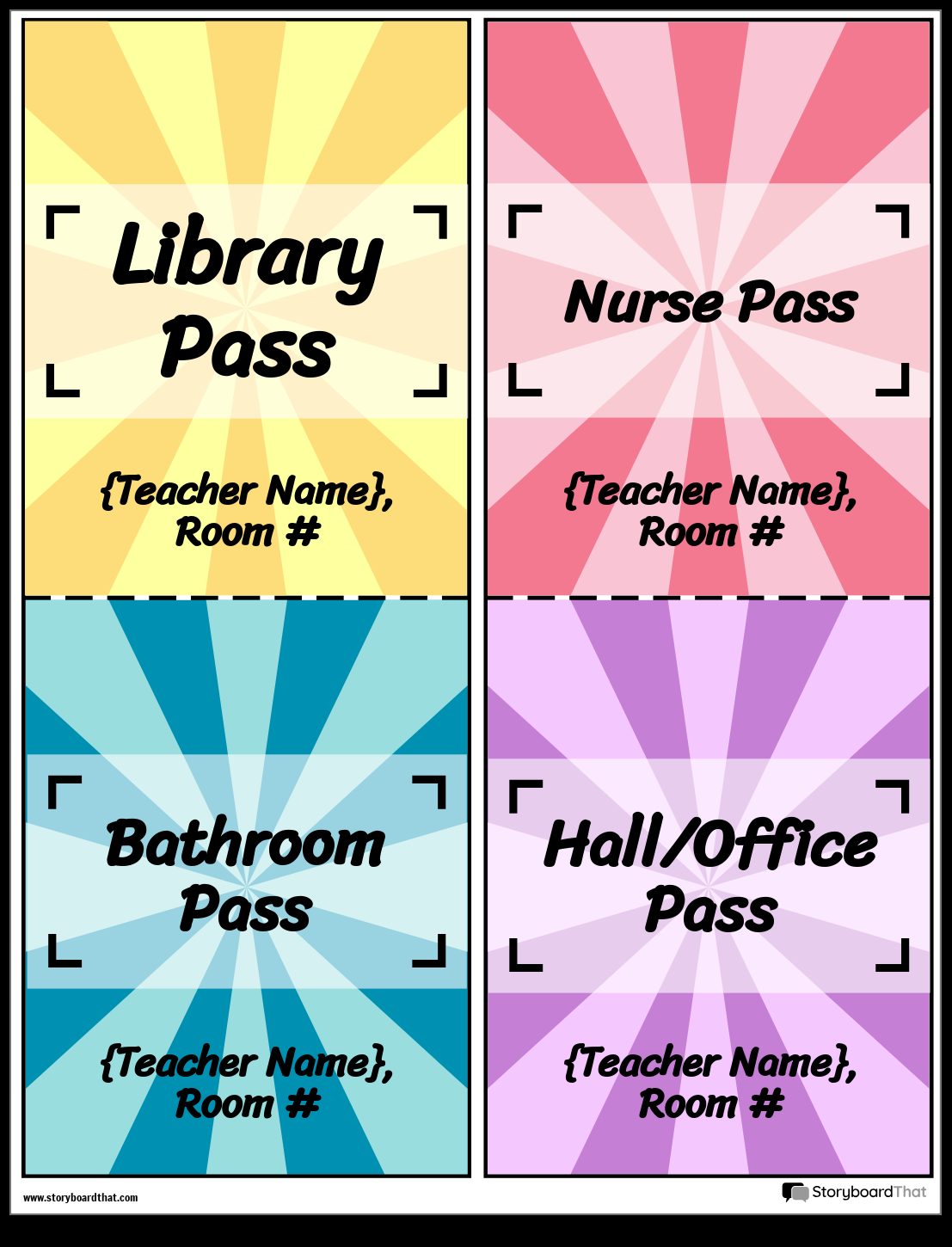 Storyboard That: Free Printable Hall Passes for Classrooms Storyboard That: Free Printable Hall Passes for Classrooms
