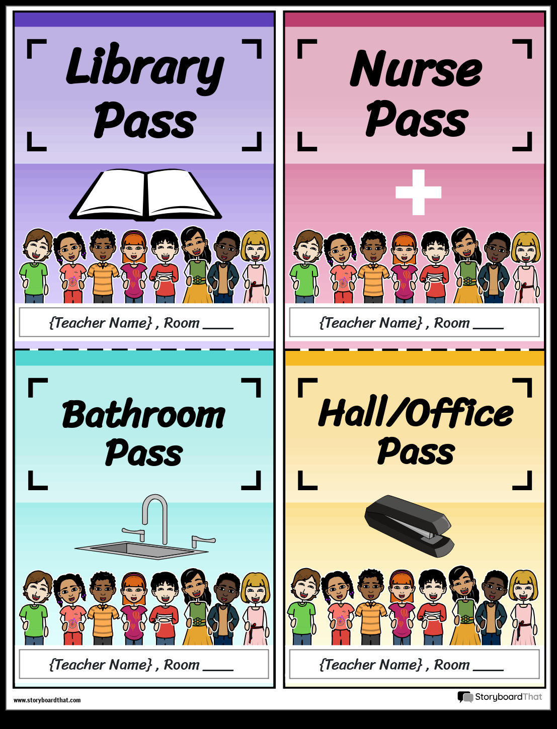 Storyboard That: Free Printable Hall Passes for Classrooms