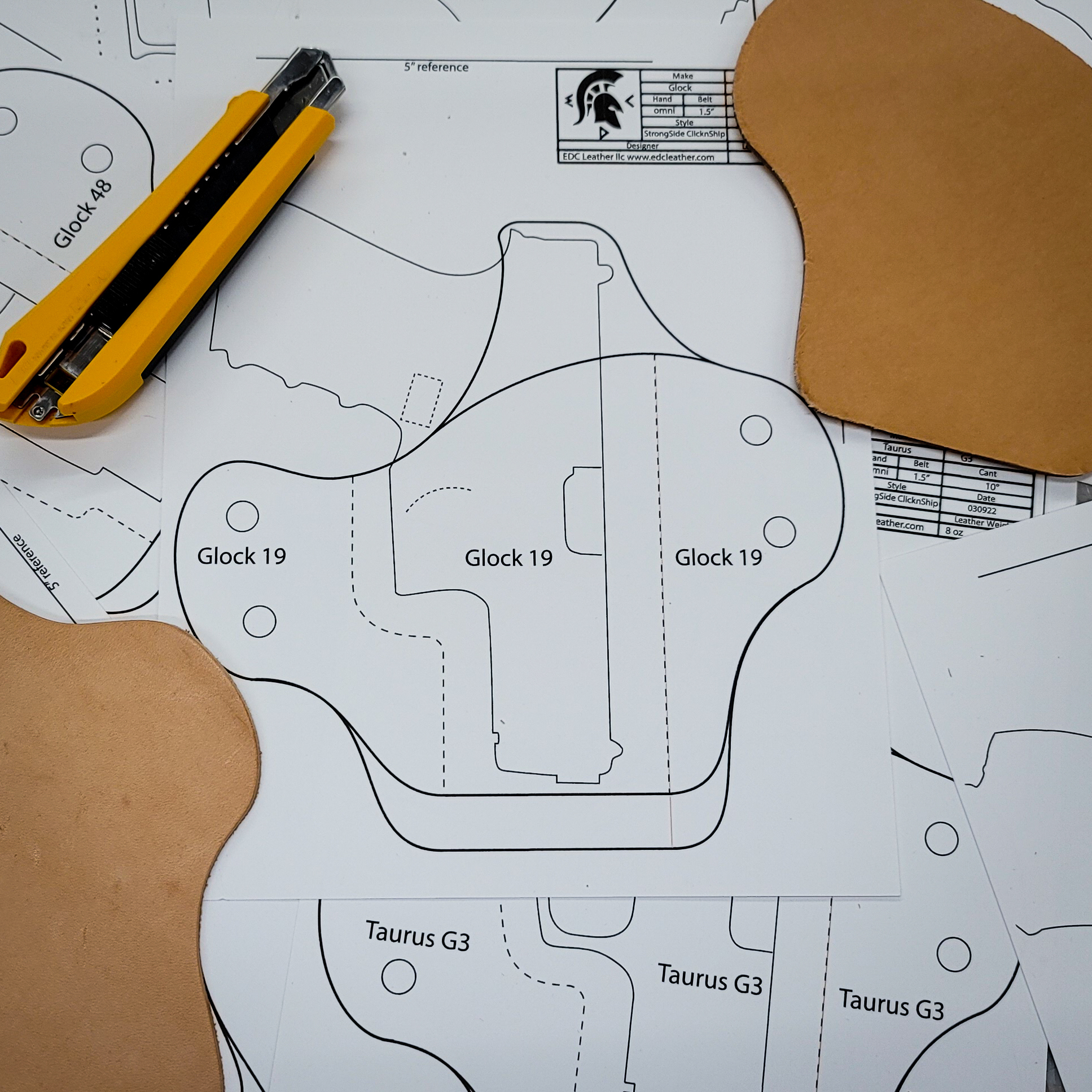 Strongside Holster Patterns – EDC Leather