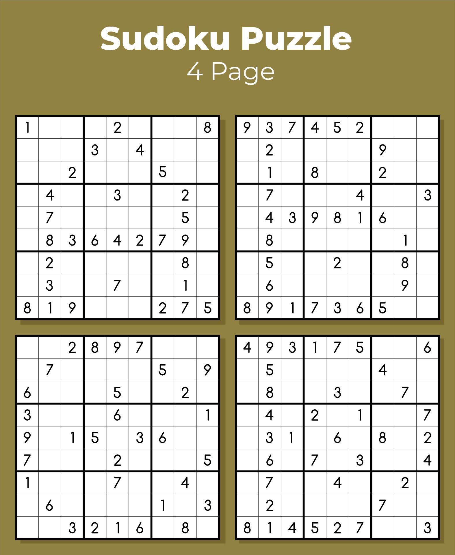 Sudoku Puzzles To Print - Free PDF Printables Printablee Sudoku Puzzles To Print - Free PDF Printables Printablee