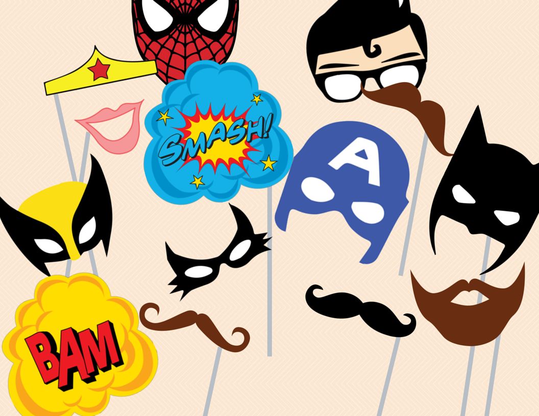 Superhero Photo Booth Props - Magical Printable