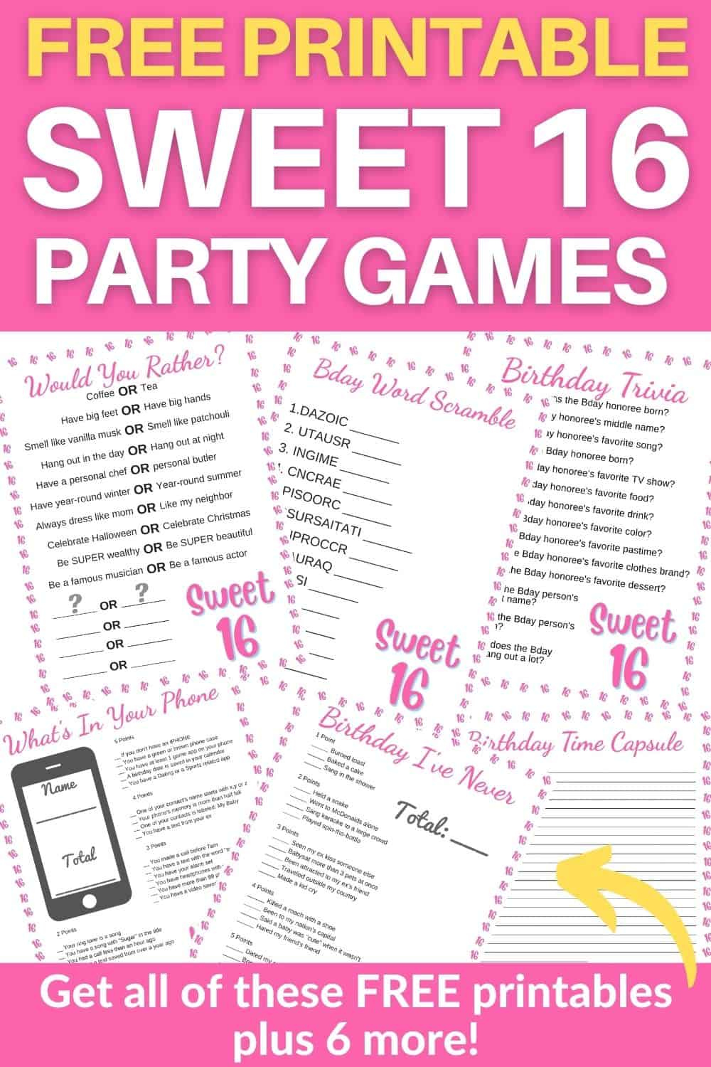 Sweet  Party Games - Free Printables  Parties Made Personal