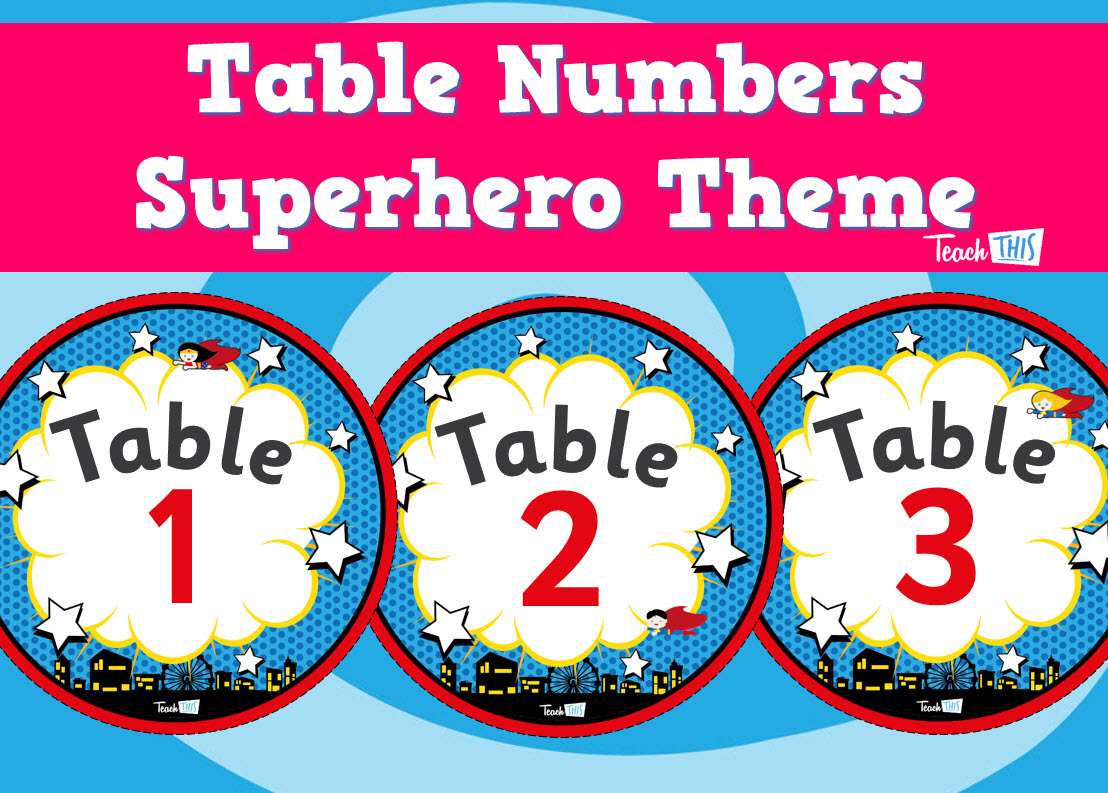 Table Numbers - Superheroes :: Teacher Resources and Classroom