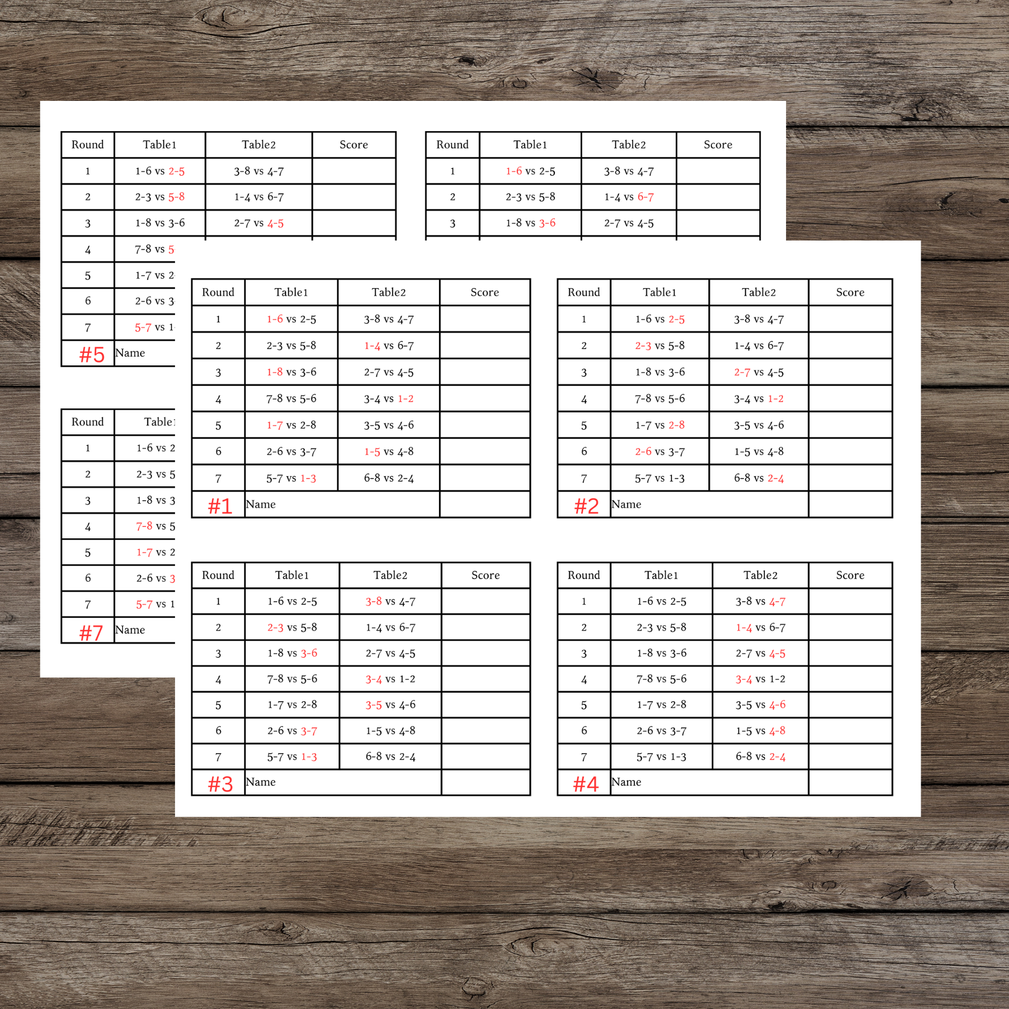Tables Progressive Bridge Tally Person(INSTANT DOWNLOAD) Tables Progressive Bridge Tally Person(INSTANT DOWNLOAD)