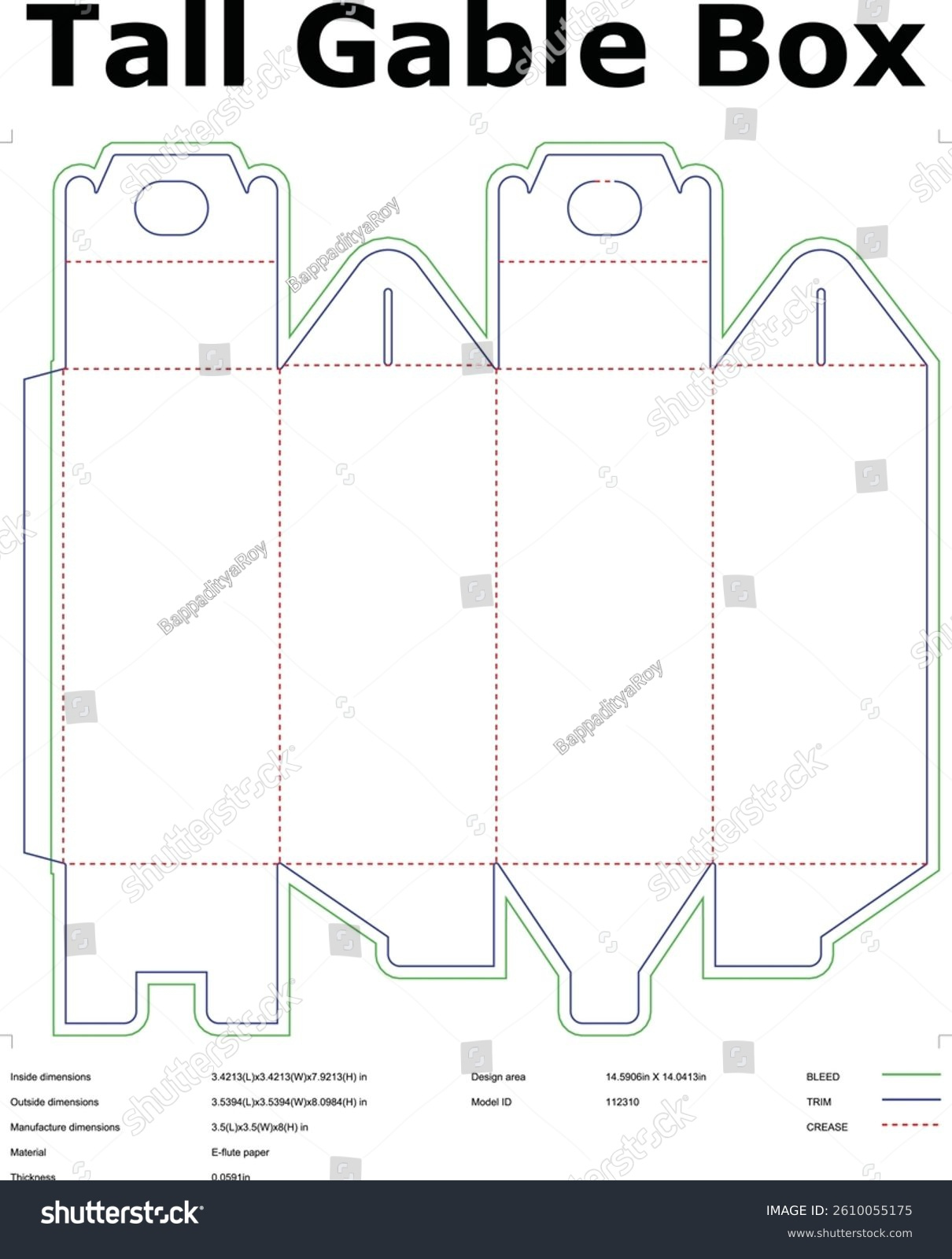 Tall Gable Box Die Cut Template Stock Vector (Royalty Free Tall Gable Box Die Cut Template Stock Vector (Royalty Free