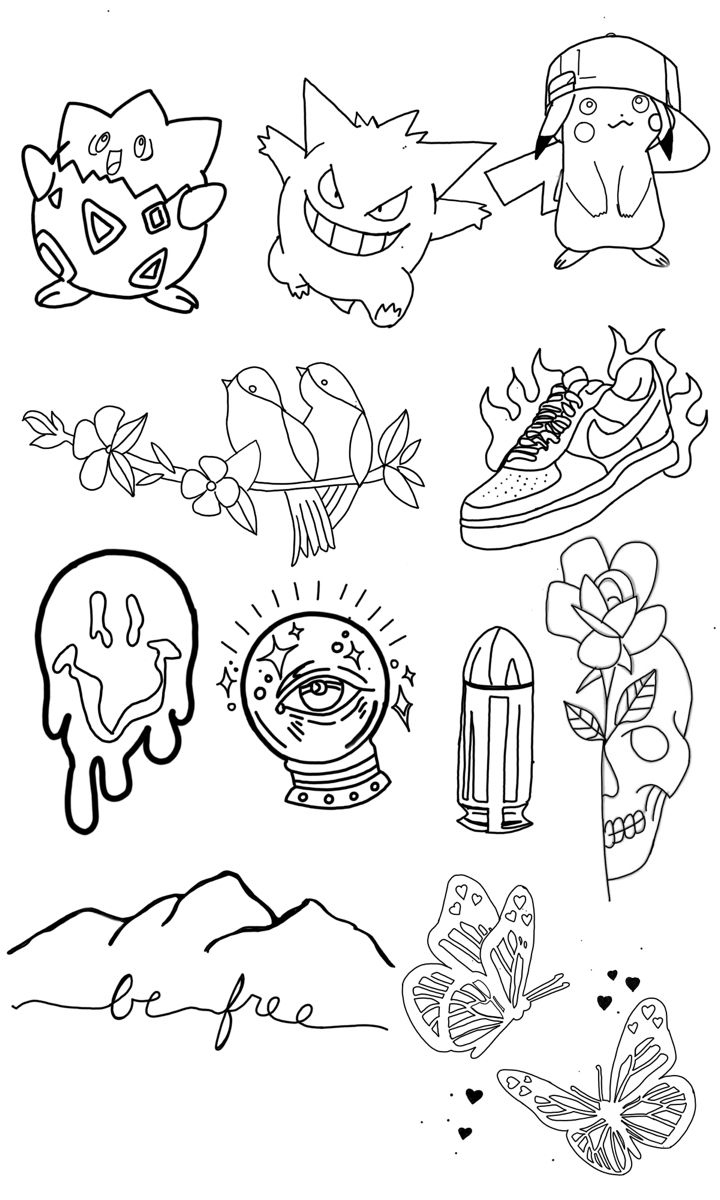 Tattoo flash sheet stencil
