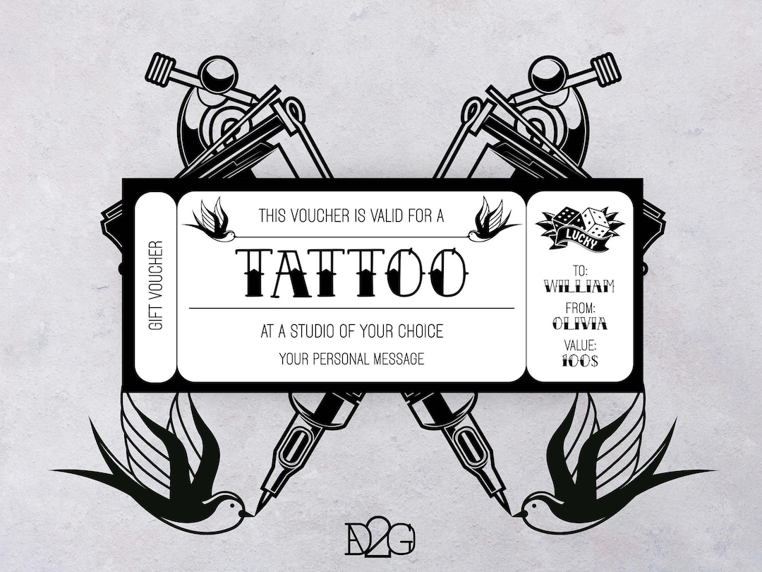 Tattoo Ticket Gift Certificate Template Creative Personalized Tattoo Ticket Gift Certificate Template Creative Personalized