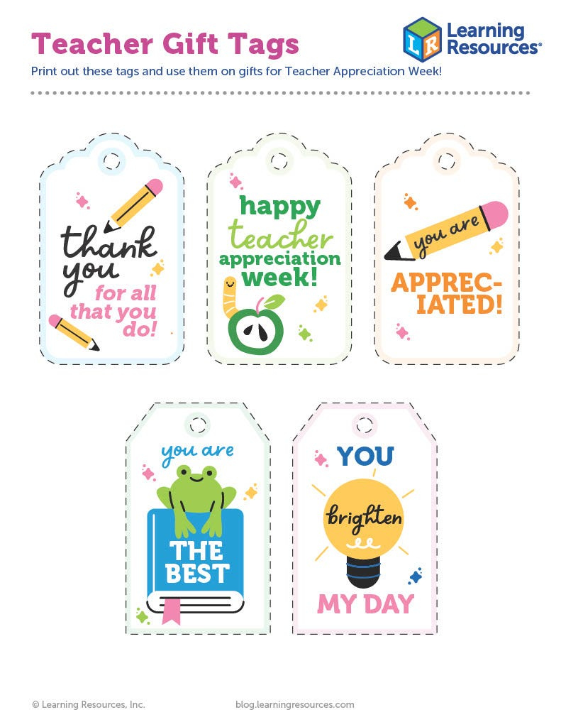 Teacher Appreciation Gifts  Teacher Appreciation Tags Free