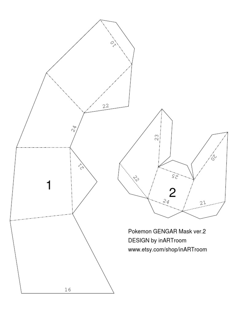 Template GENGAR Mask Ver PDF Pokémon Template GENGAR Mask Ver PDF Pokémon