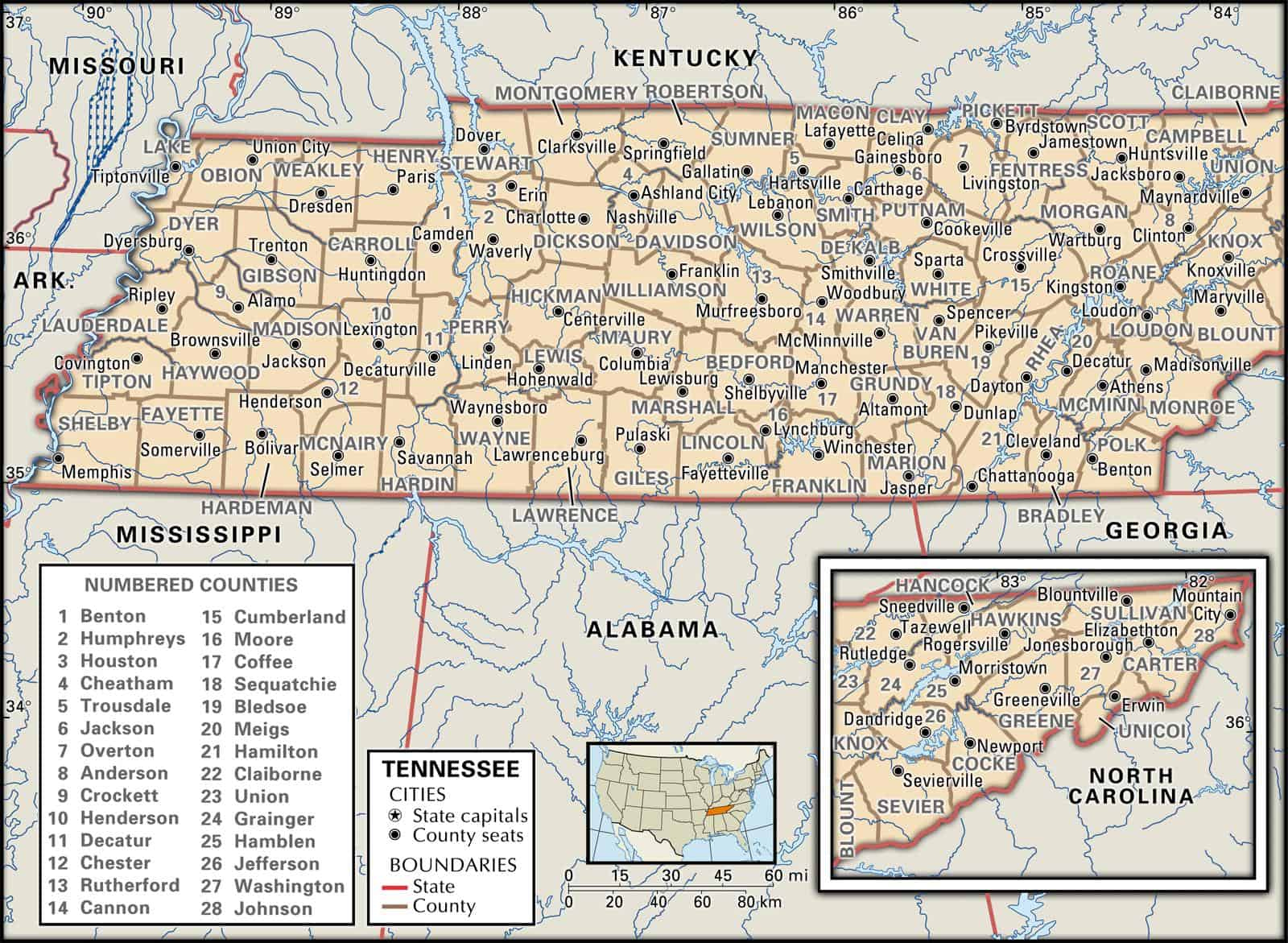 Tennessee County Maps: Interactive History & Complete List