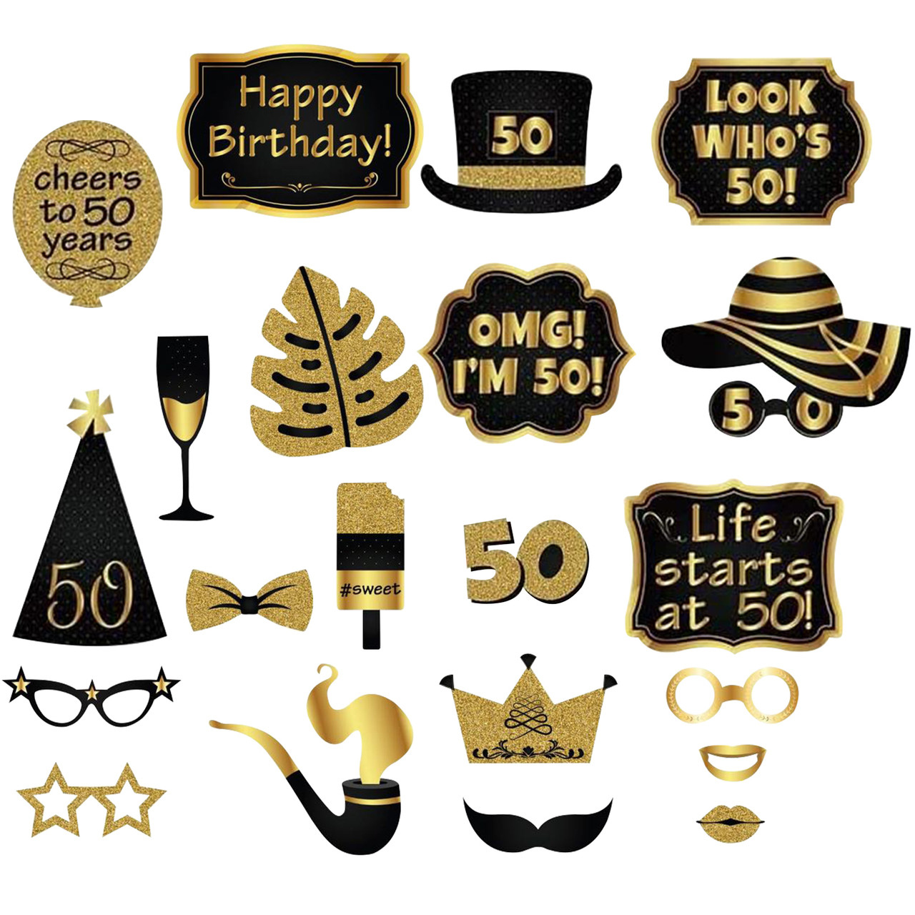 th Birthday Photo Booth Props - pcs - Event Decor Shop