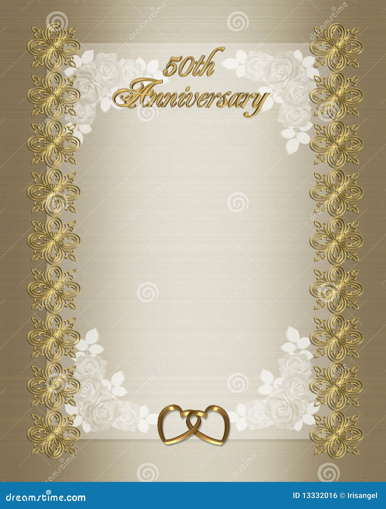 th Wedding Anniversary Invitation Template Stock Illustrations