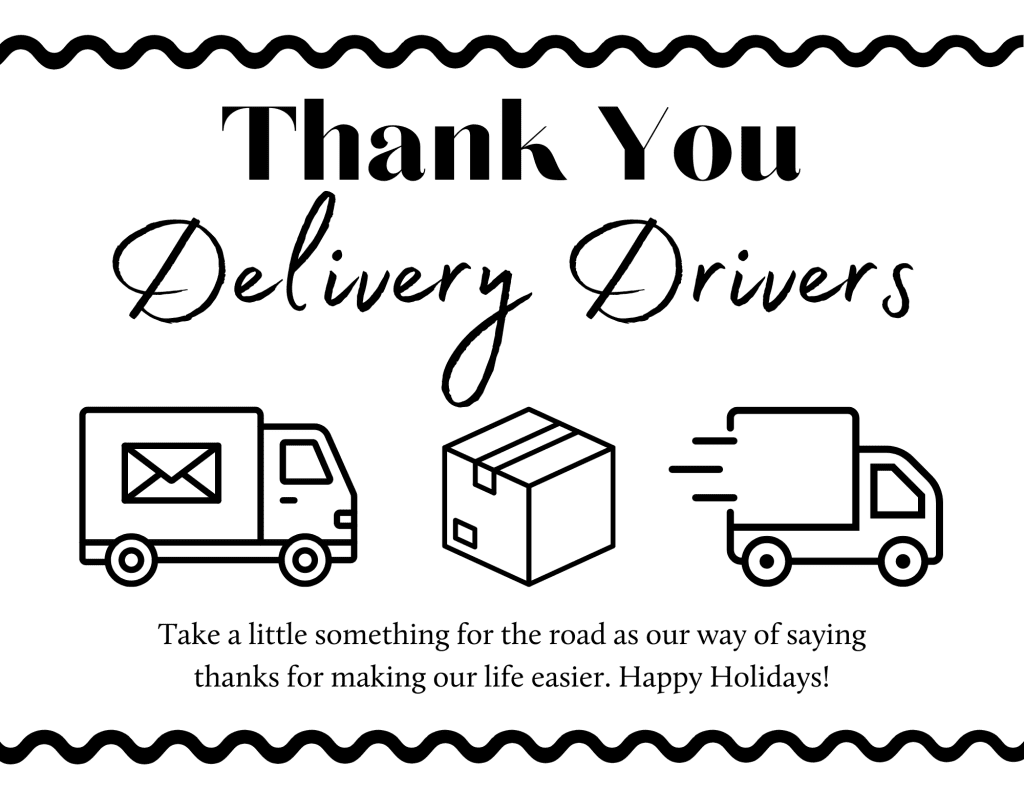 Thank You For Delivery Service Thank You Delivery Drivers Schild Thank You For Delivery Service Thank You Delivery Drivers Schild