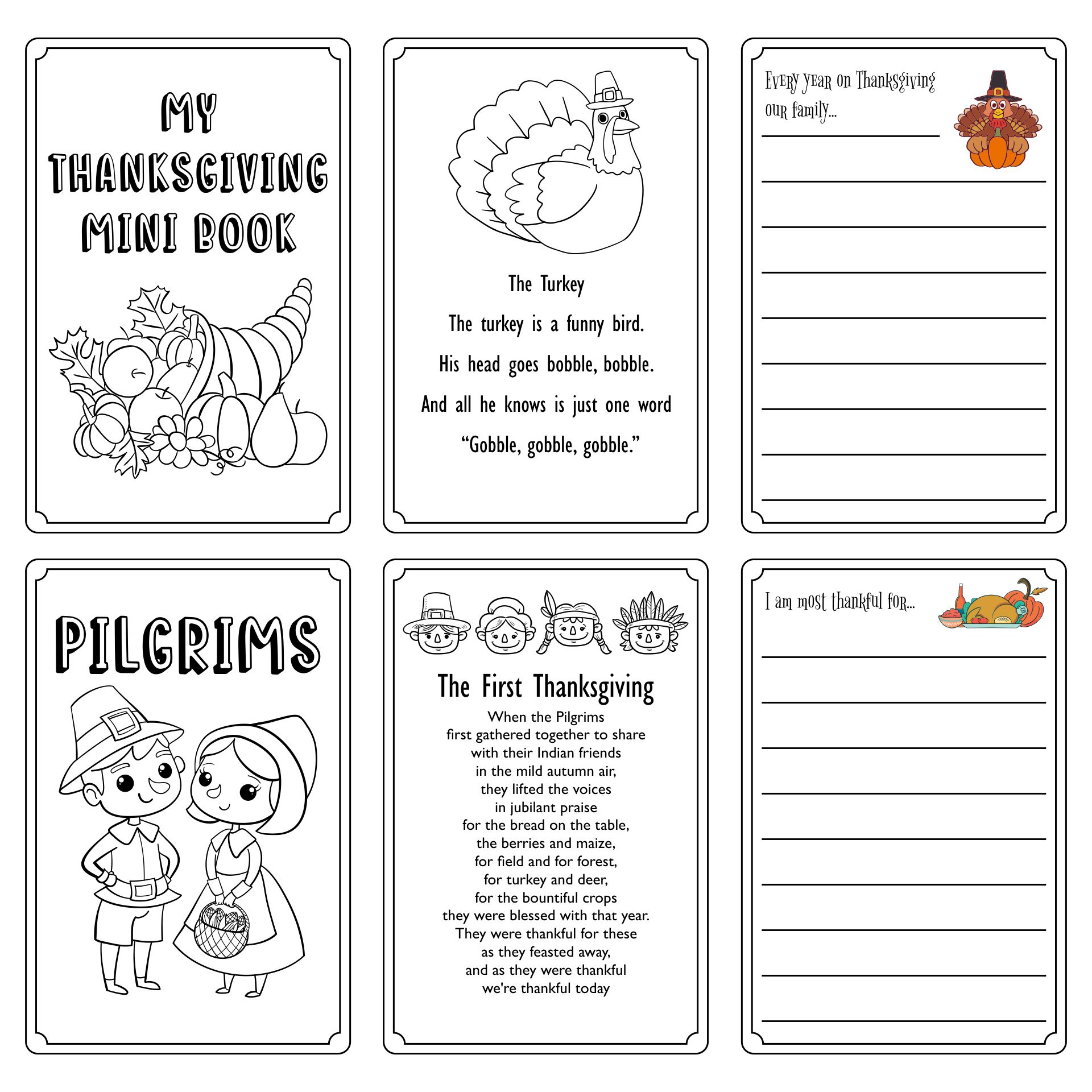 Thanksgiving Books For Kindergarten -  Free PDF Printables