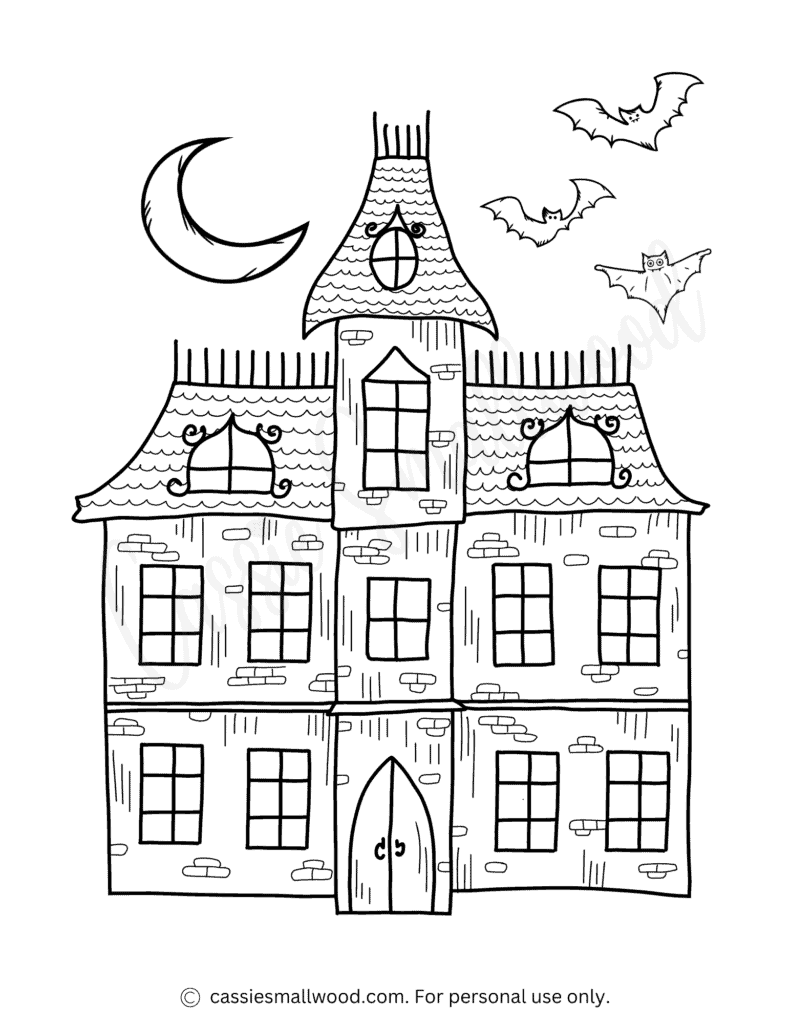 THE BEST Haunted House Coloring Pages - Cassie Smallwood THE BEST Haunted House Coloring Pages - Cassie Smallwood