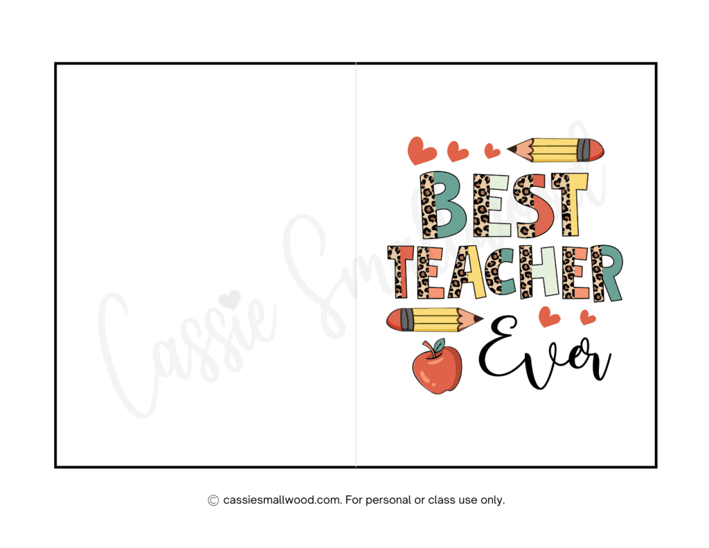 THE BEST Teacher Thank You Cards ( Free Printables) - Cassie