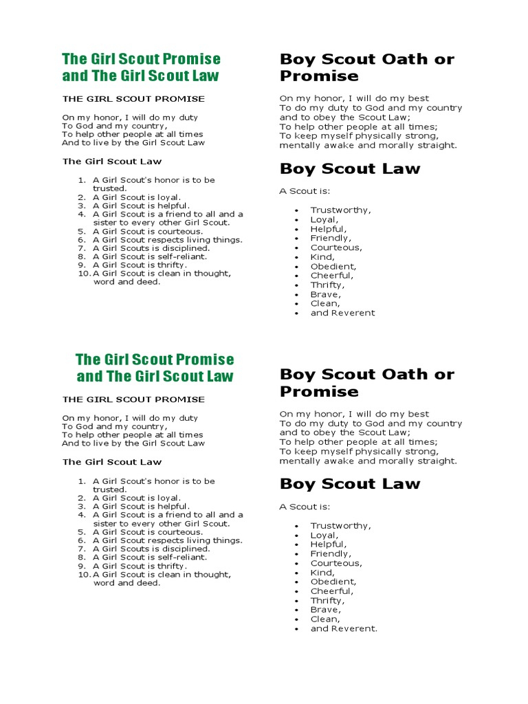 The Girl Scout Promise and The Girl Scout Law PDF Scouting The Girl Scout Promise and The Girl Scout Law PDF Scouting