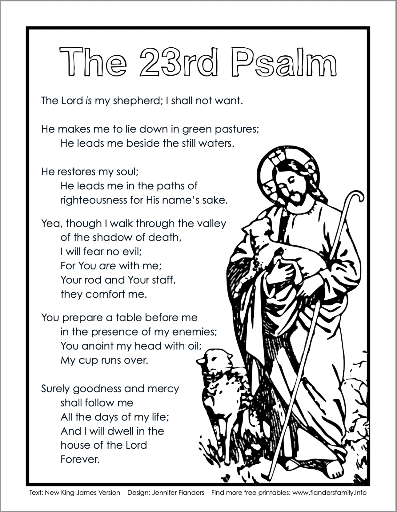 The rd Psalm (Free Printable) - Flanders Family Home Life The rd Psalm (Free Printable) - Flanders Family Home Life