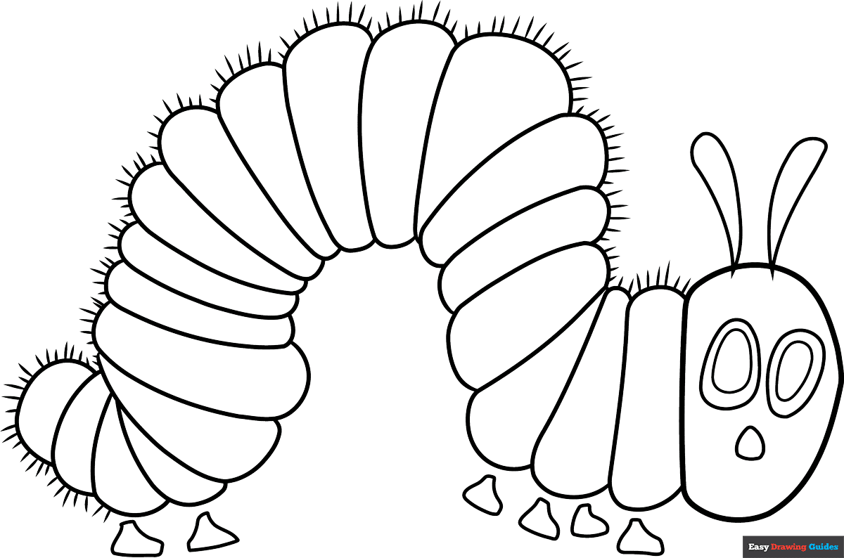 The Very Hungry Caterpillar Coloring Page  Easy Drawing Guides