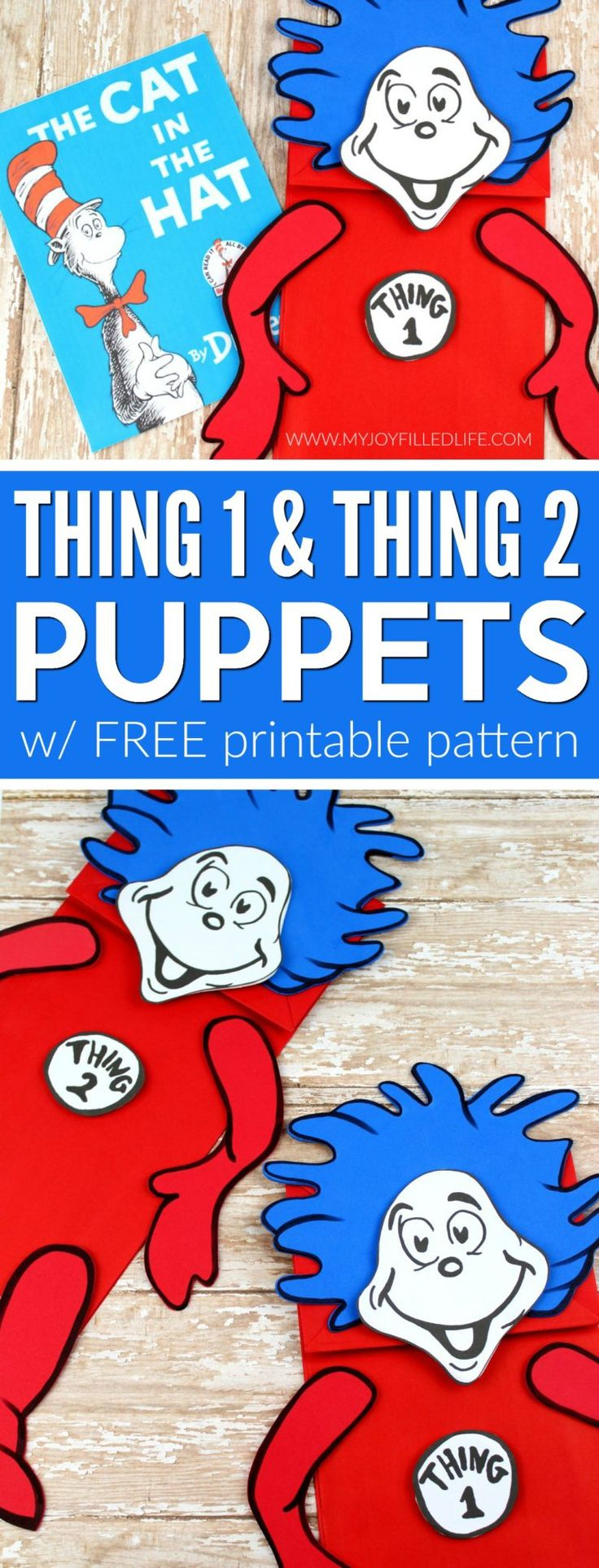 Thing  & Thing  Puppets - w/ FREE printable pattern
