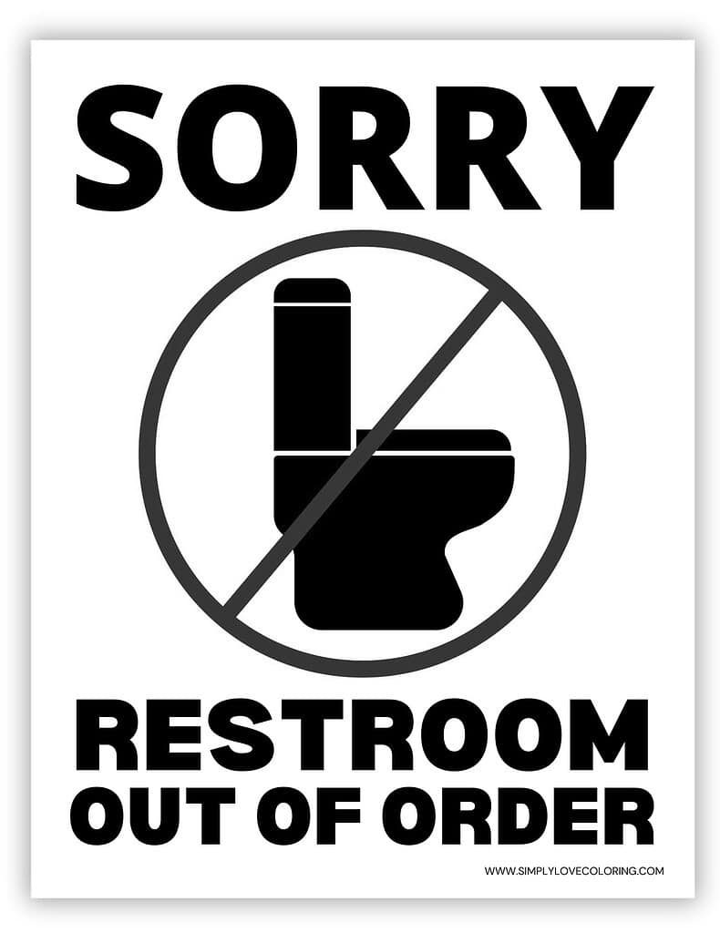 Toilet Out of Order Sign (Free PDF Printables) - Simply Love Coloring Toilet Out of Order Sign (Free PDF Printables) - Simply Love Coloring