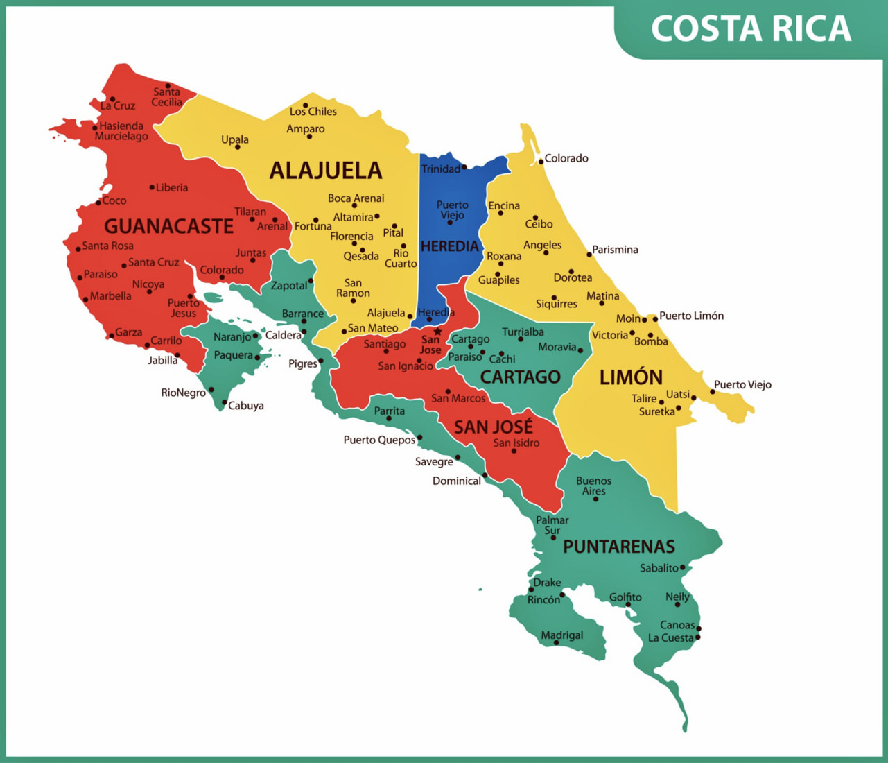 Tourist Maps of Costa Rica – Beaches, Cities & More