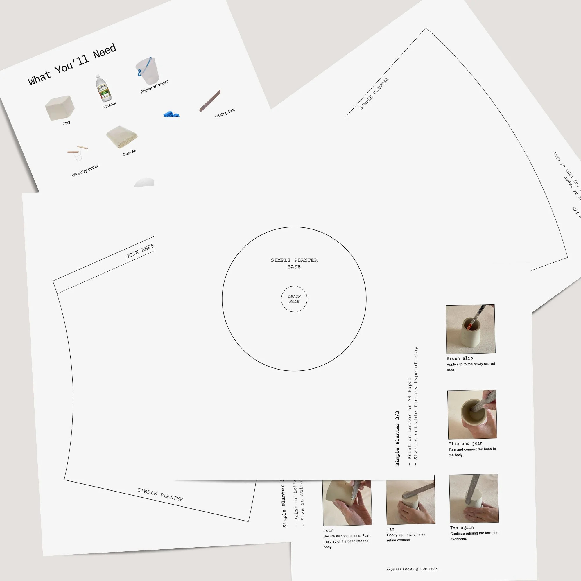 Two Free Pottery Templates: A Christmas Tree Template and a Simple