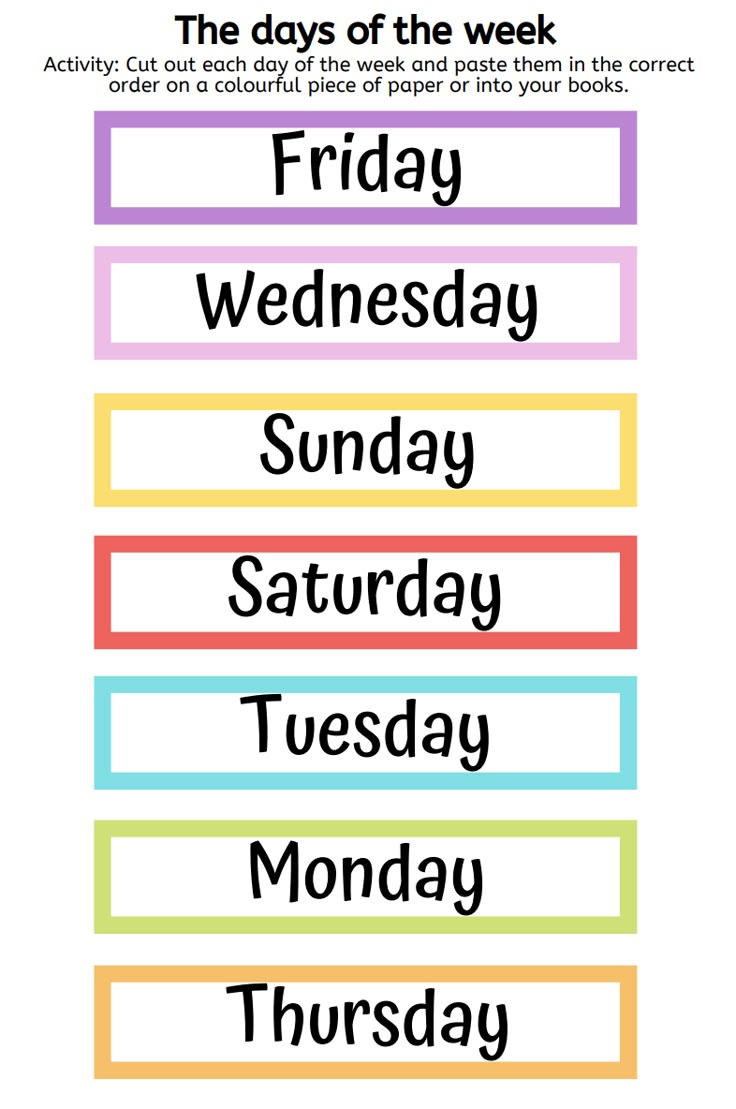 Unjumble the days of the week FREEBIE