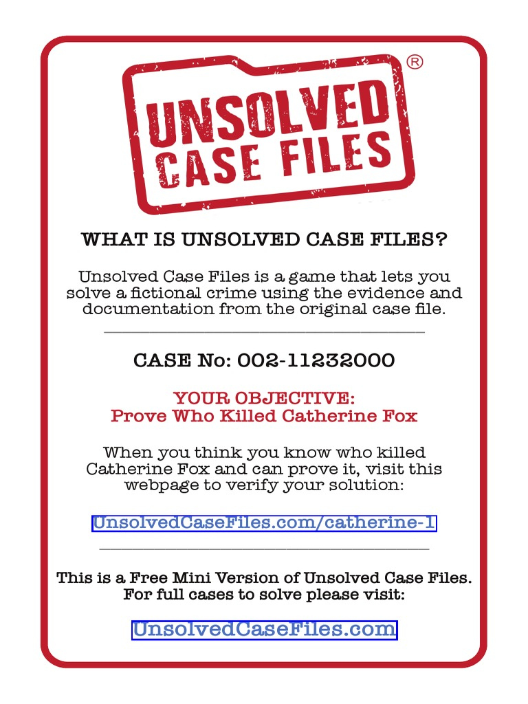 Unsolved Case Files Fox PDF Unsolved Case Files Fox PDF