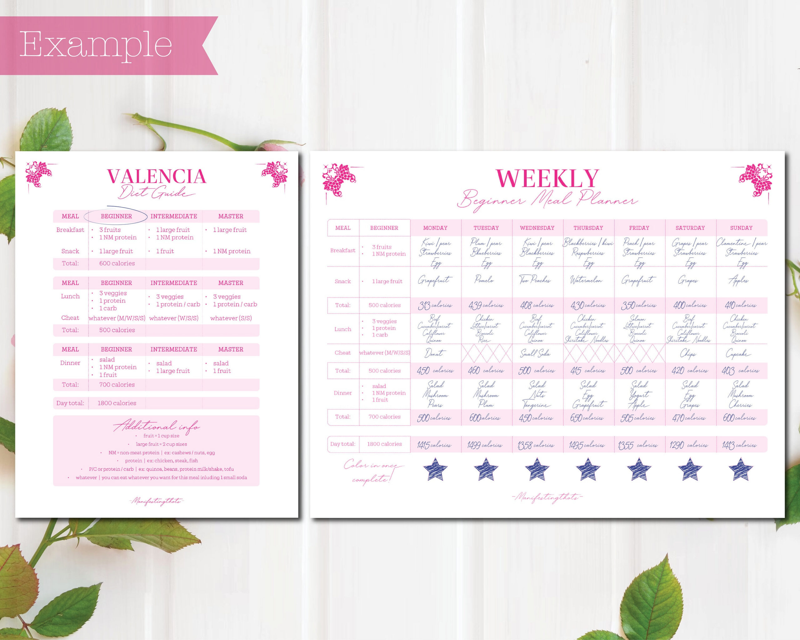 Valencia Diet Weekly Meal Planner: -day Health & Fitness Menu +