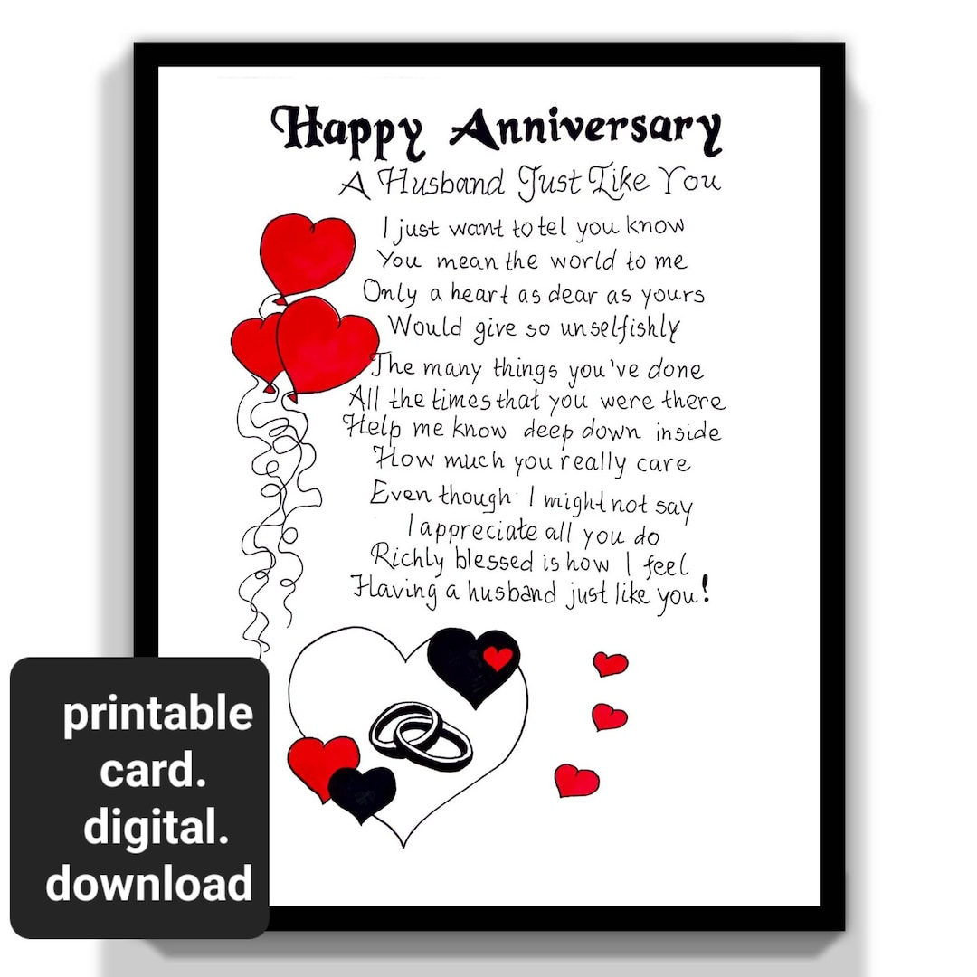 Valentines Day Gifts For Husband Free Printable Anniversary Cards