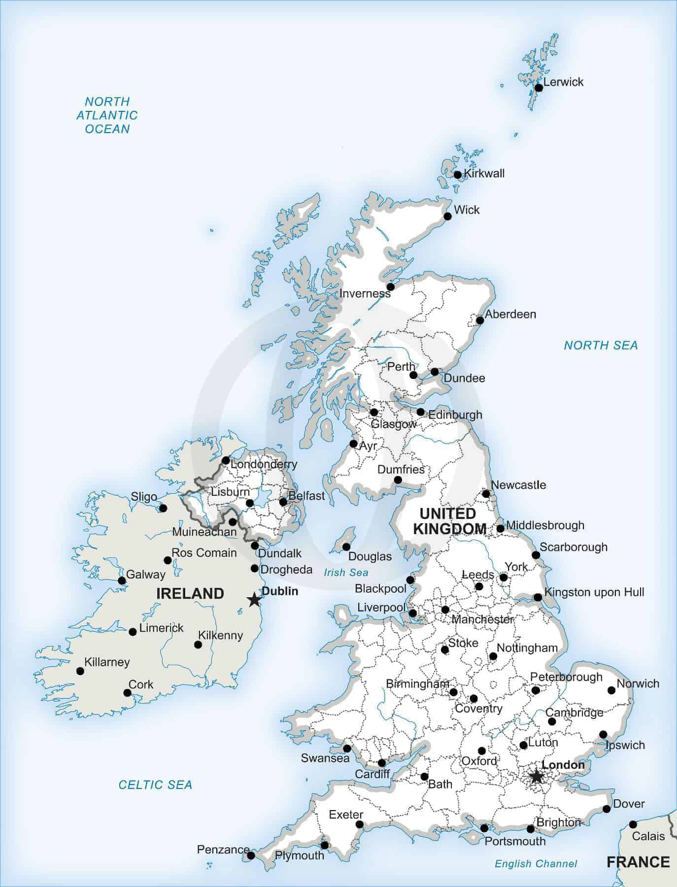 Vector Map of the British Isles Political  One Stop Map